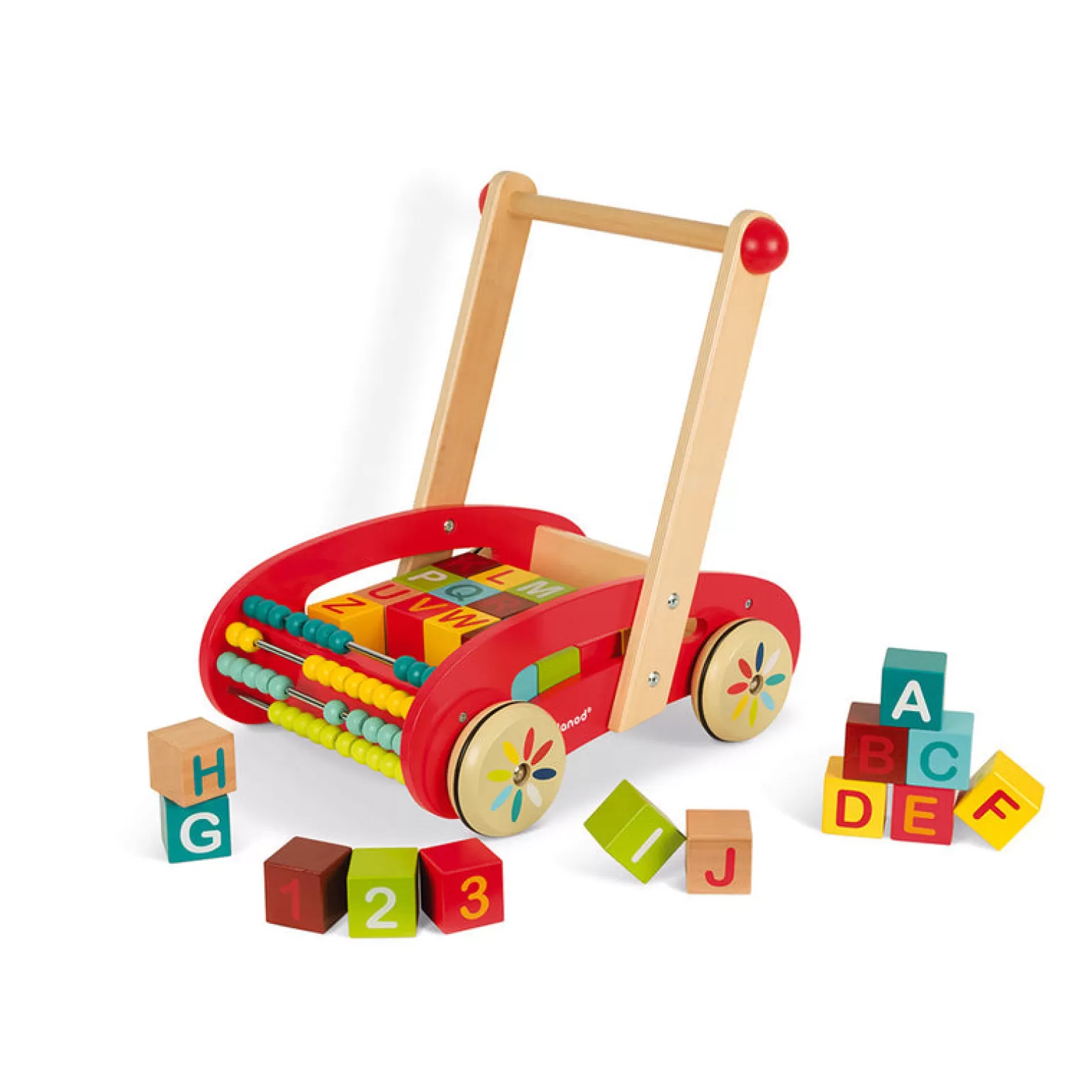 Janod - Wooden Walker With Blocks Abc