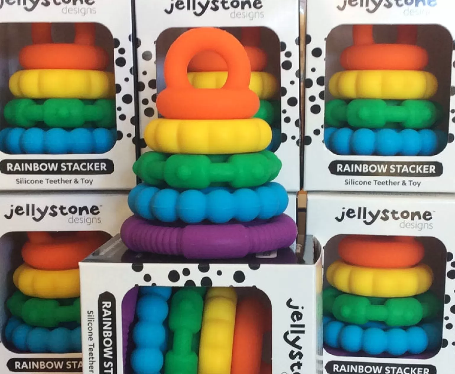 Jellystone - Rainbow Stacker And Teether Toy