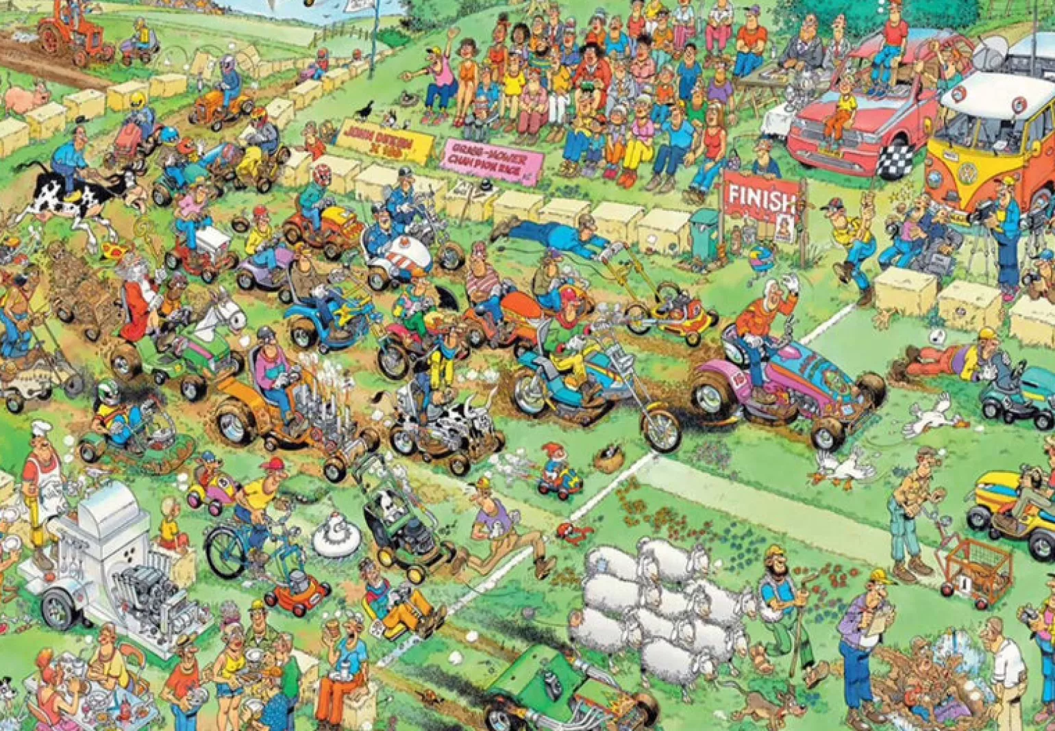 Jumbo - Jan Van Haasteren Jigsaw Puzzle 1000 Piece, Lawn Mower Race