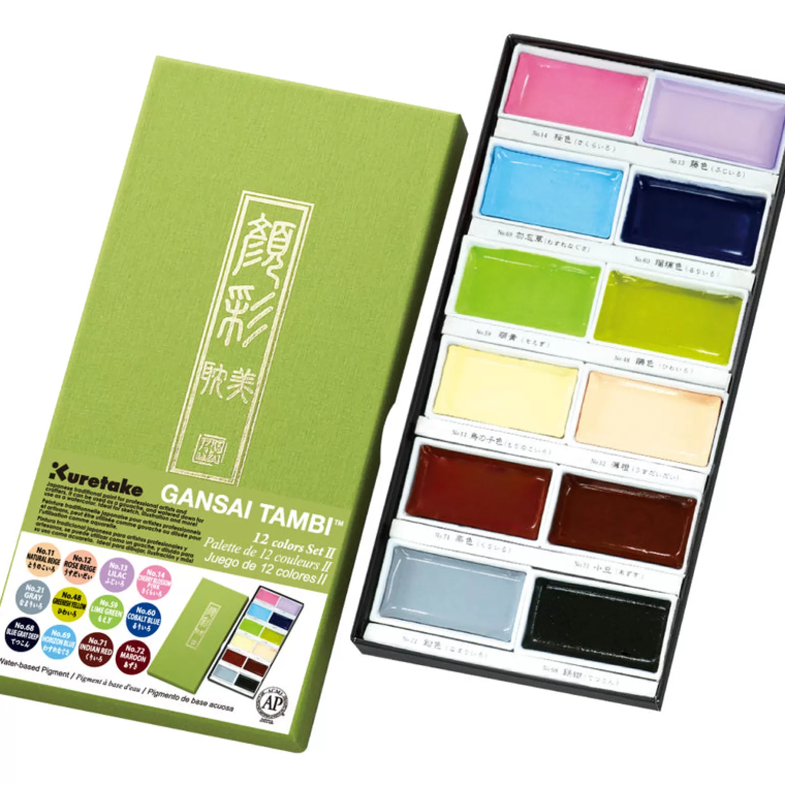 Shop Kuretake - Gansai Tambi Paints 12 Colors Set 2 Arts + Crafts