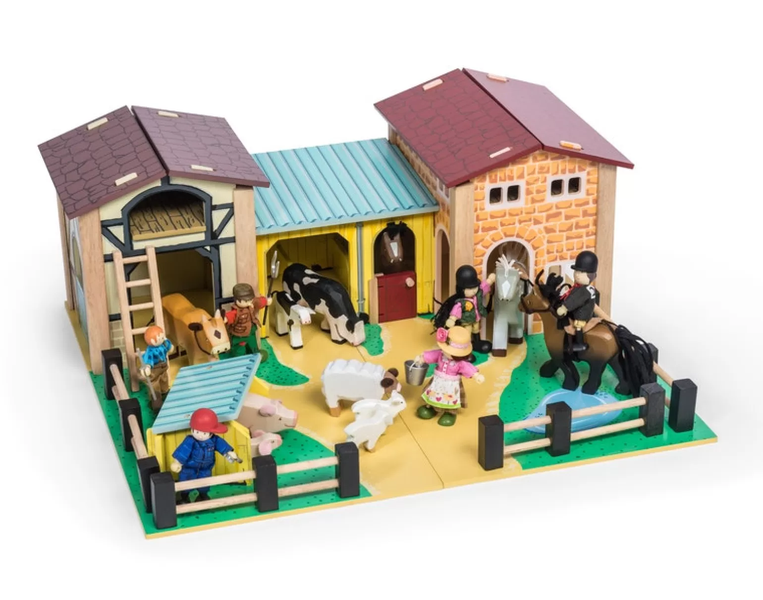 Best Sale - Wooden Farmyard Set Pretend + Imaginative Play