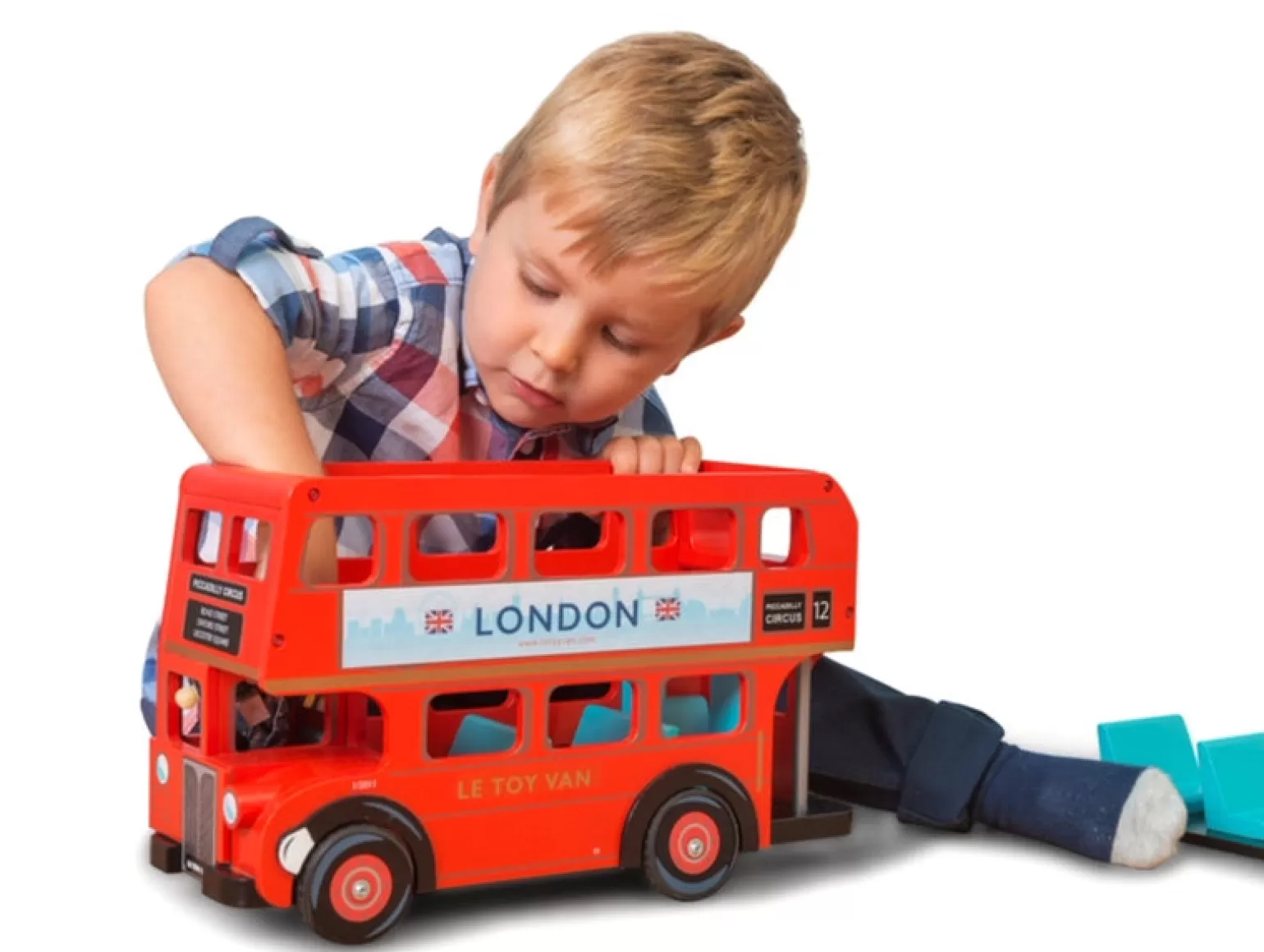 Hot - Wooden London Bus Wooden Toys