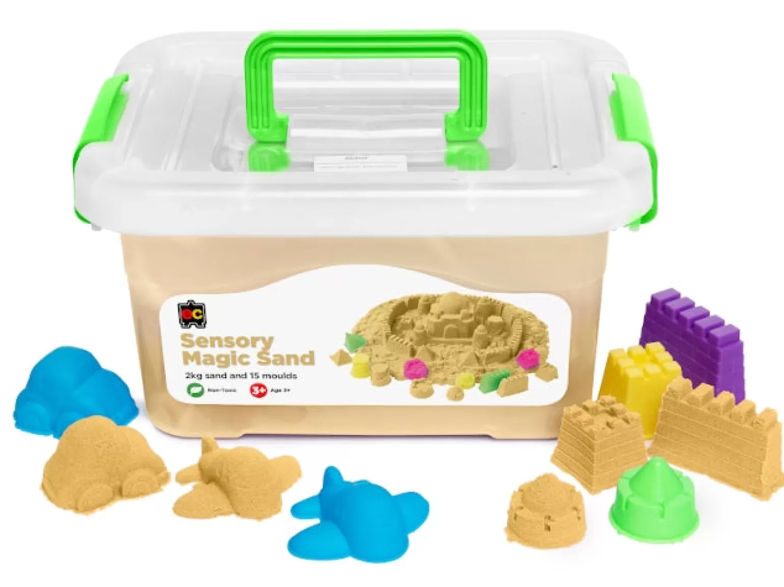 Magic Sand Magic Sensory Sand With Moulds 2 Kg, Natural