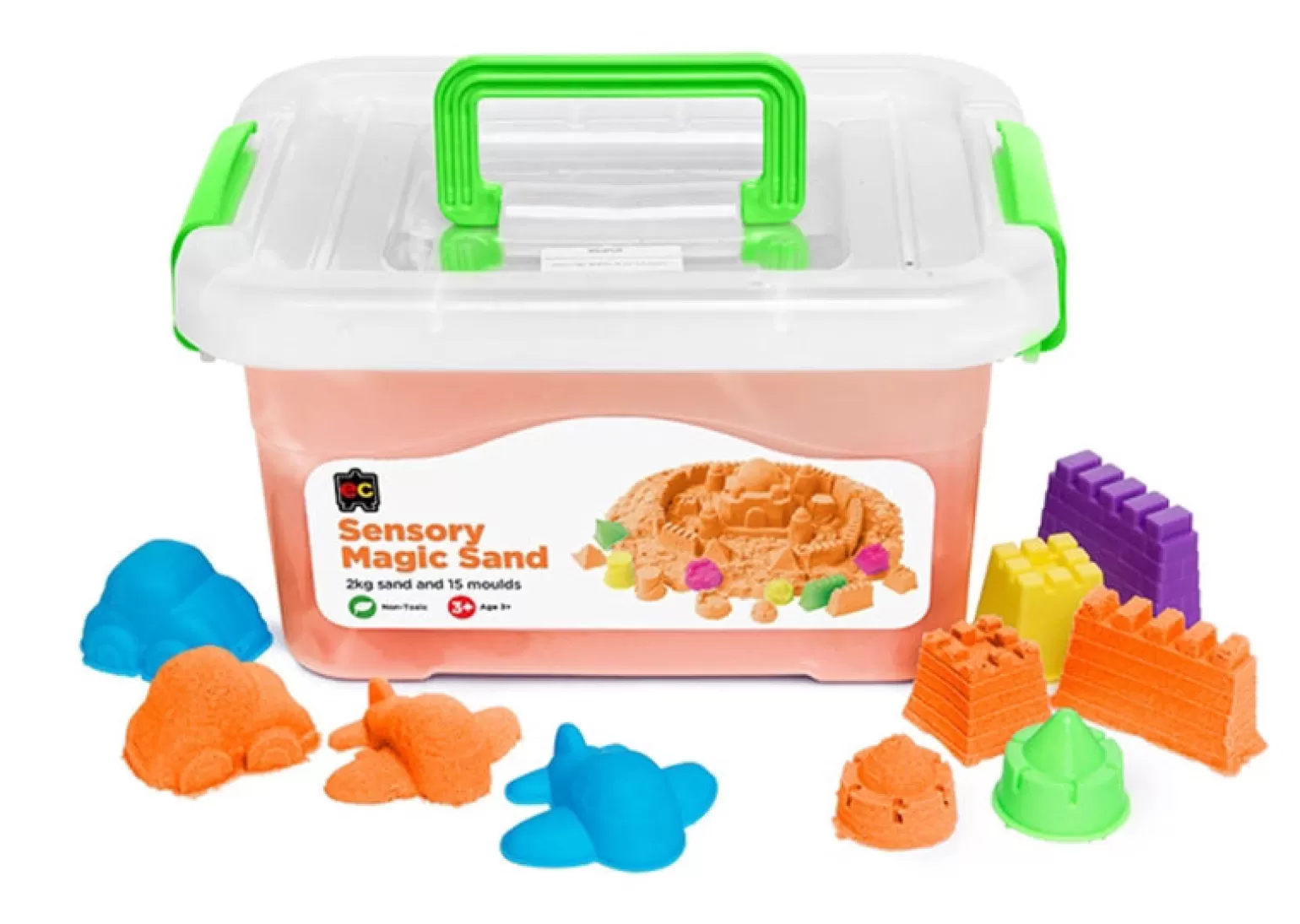 Magic Sand Magic Sensory Sand With Moulds 2 Kg, Orange