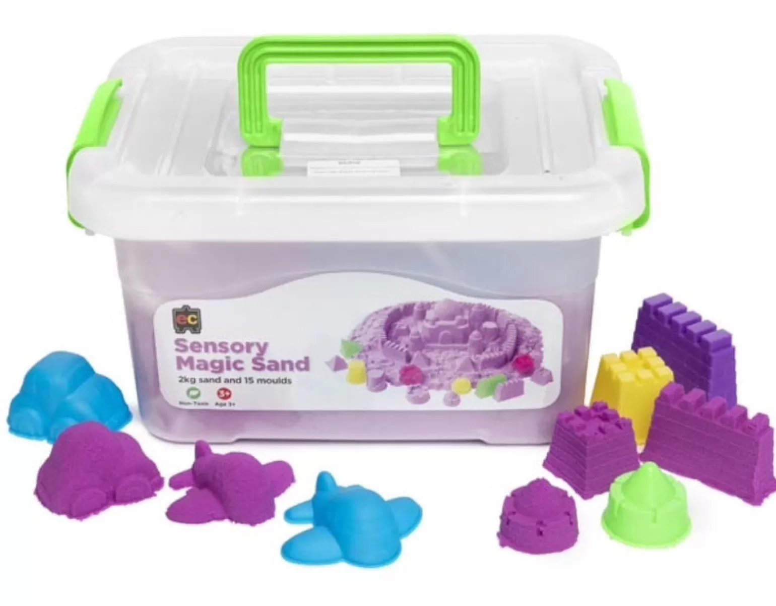 Hot Magic Sensory Sand With Moulds 2 Kg, Purple Arts + Crafts