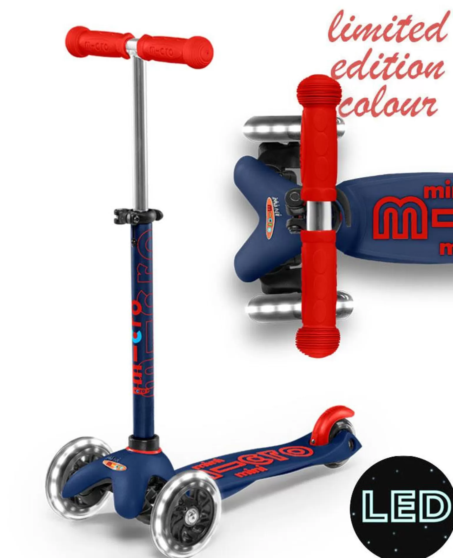 Micro Scooters - Mini Micro Deluxe Scooter Led Navy Blue