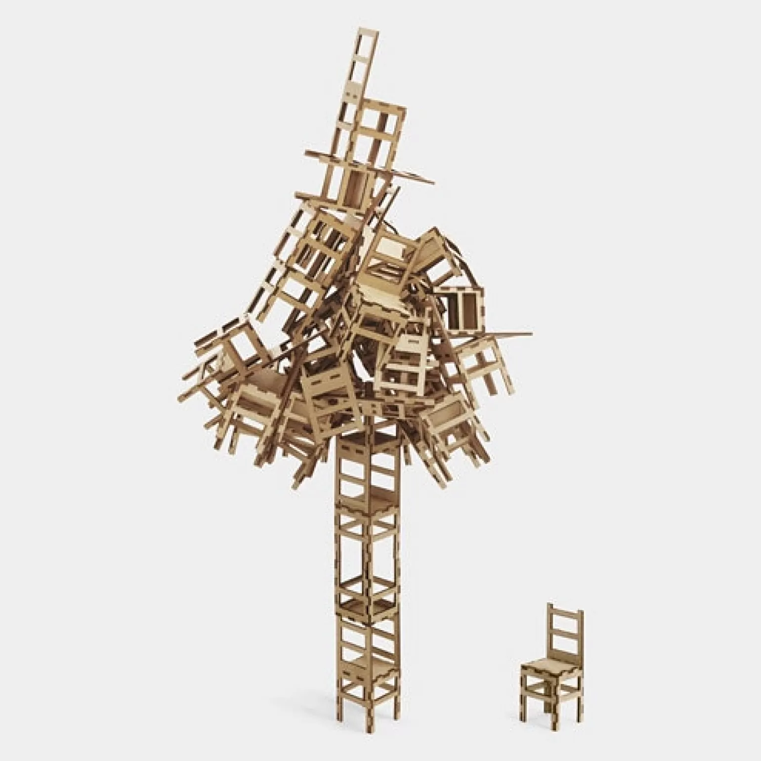 Hot - Stacking Chairs Game Wooden Toys