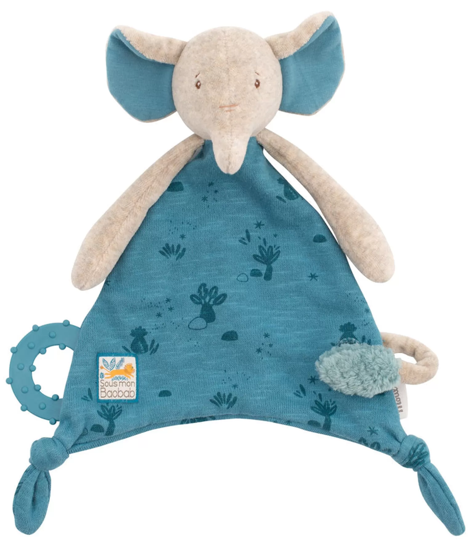 Moulin roty - Elephant Comforter With Pacifier Holder