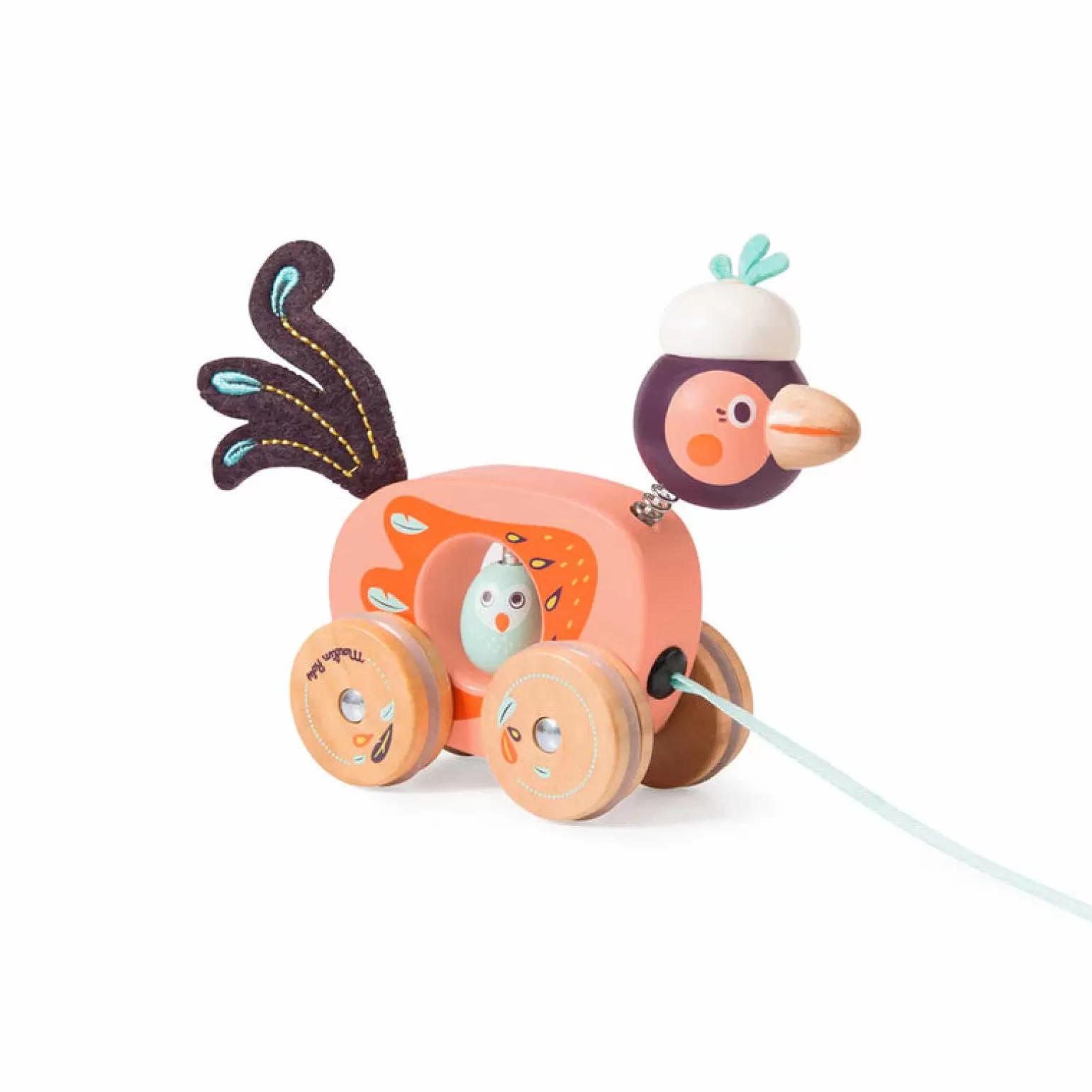 Store Wooden Pull-Along Bird Small Wooden Toys