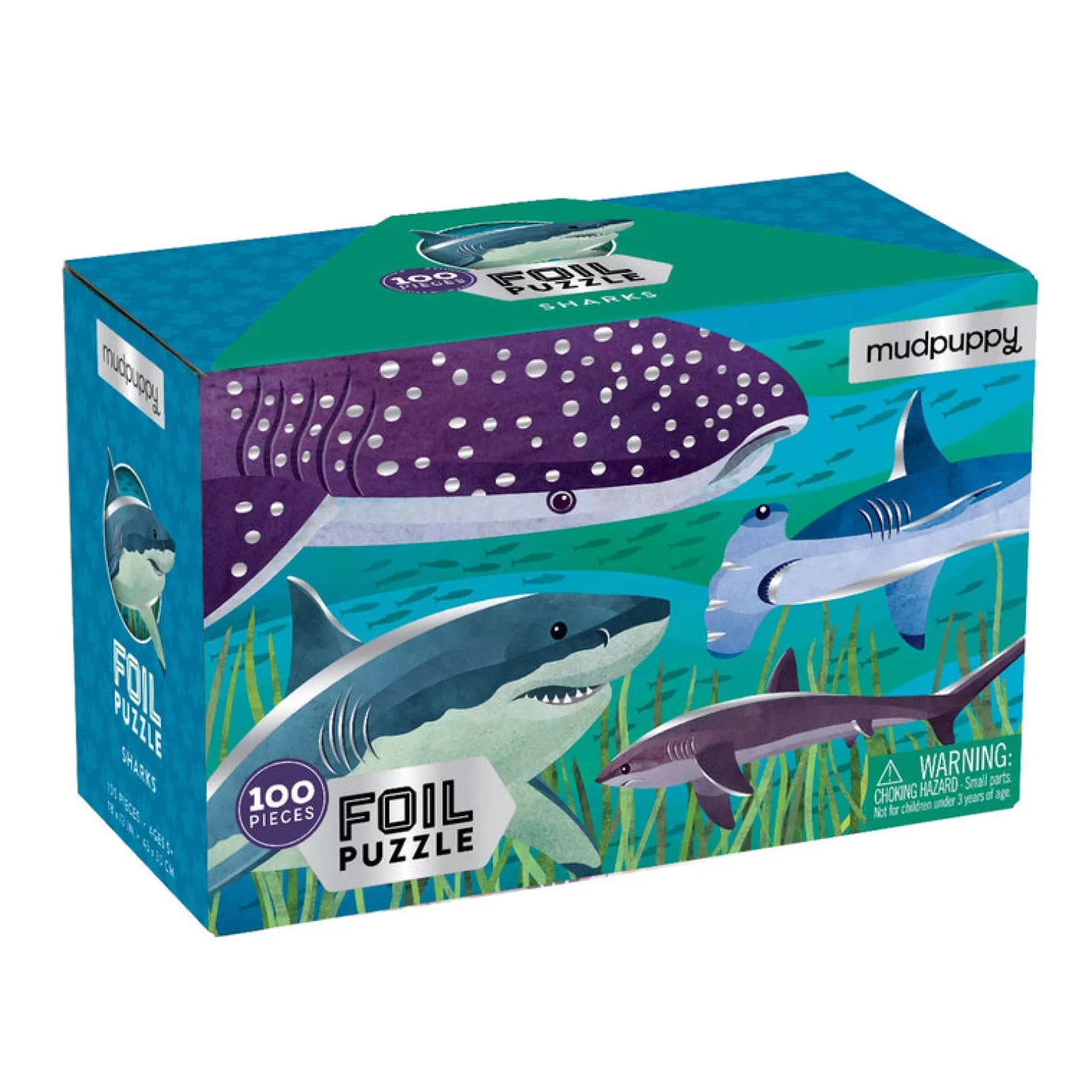 Mudpuppy - Jigsaw Puzzle 100 Piece Foil Shark