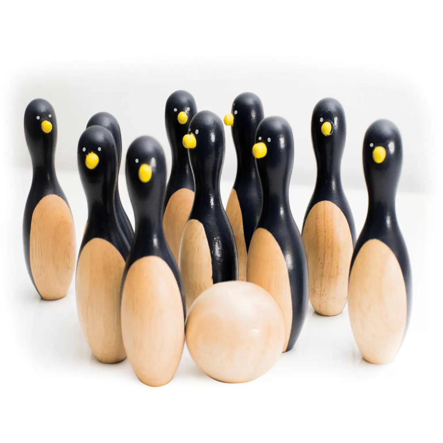 Outlet Penguin Bowling Wooden Toys