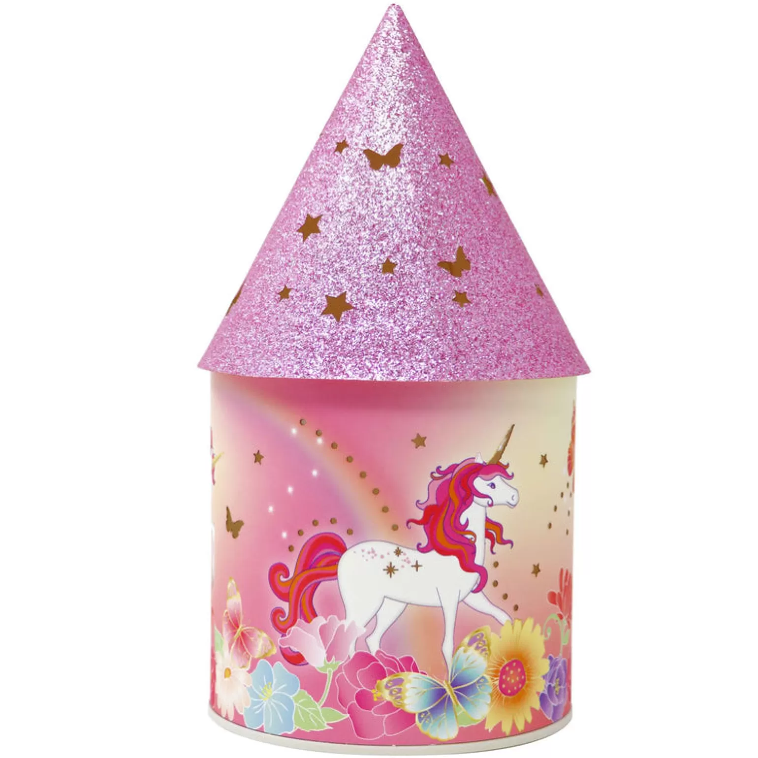 Pink Poppy Unicorn Butterfly Led Colour Changing Lantern