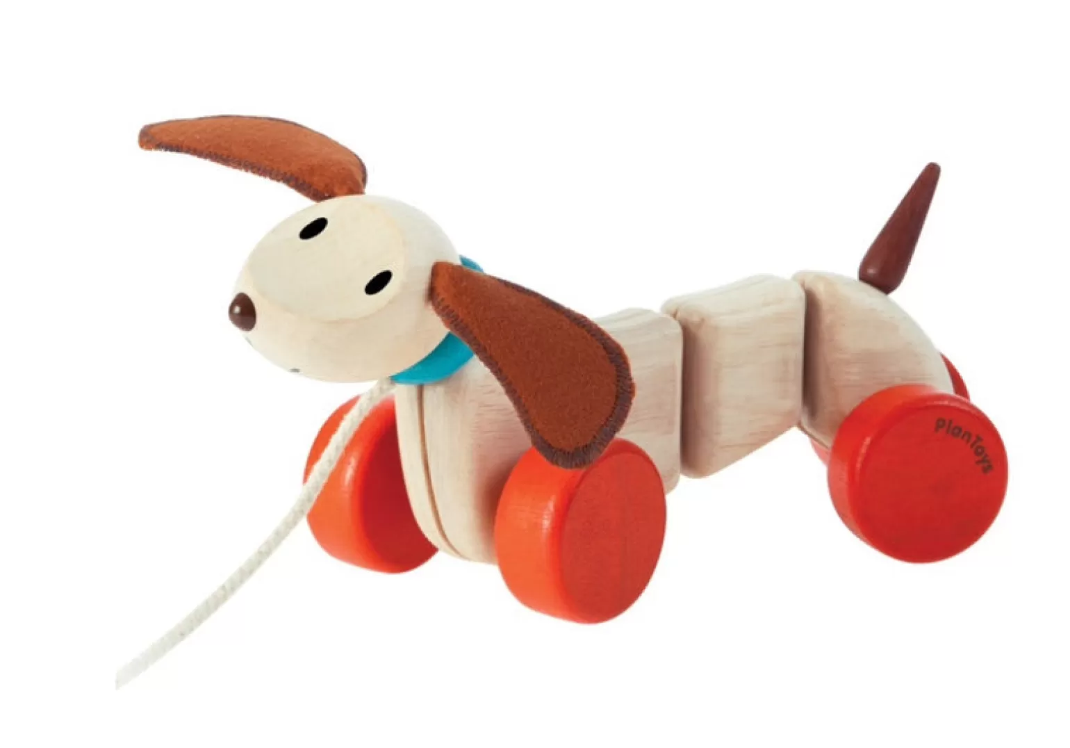 Clearance Happy Wooden Puppy Pull Along Wooden Toys