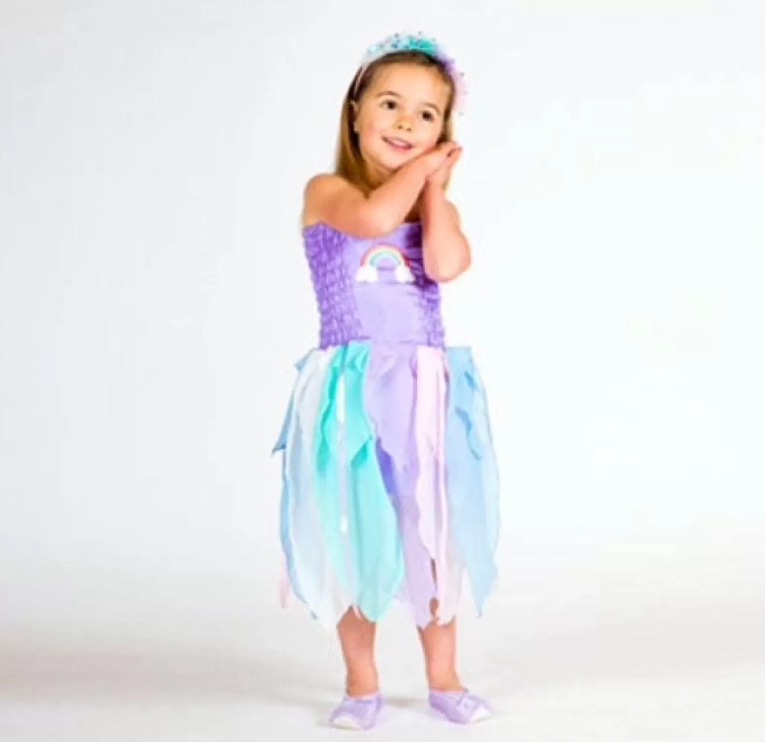 Gollygo Rainbow Dress Pastel In Small