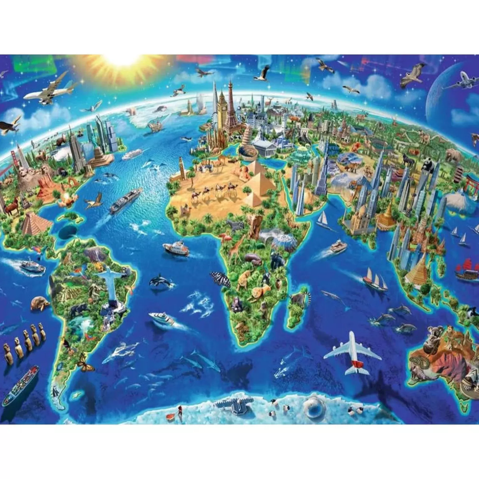 Ravensburger 300 Xxl Piece World Landmarks Map