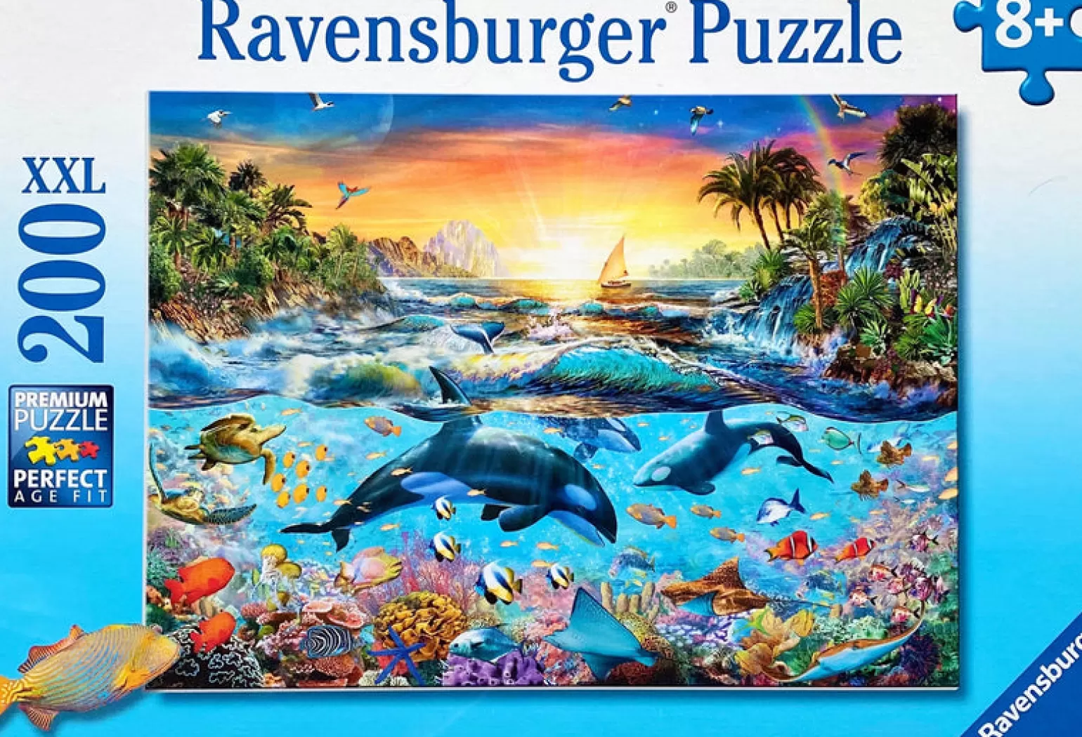 Ravensburger - Jigsaw Puzzle, 200 Pieces, Orca Paradise