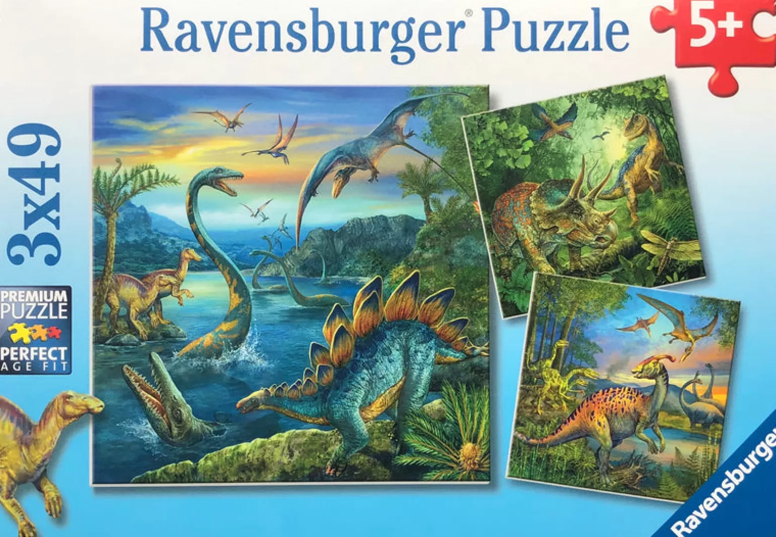 Ravensburger - Jigsaw Puzzle, 3 X 49 Pieces, Dinosaur Fascination