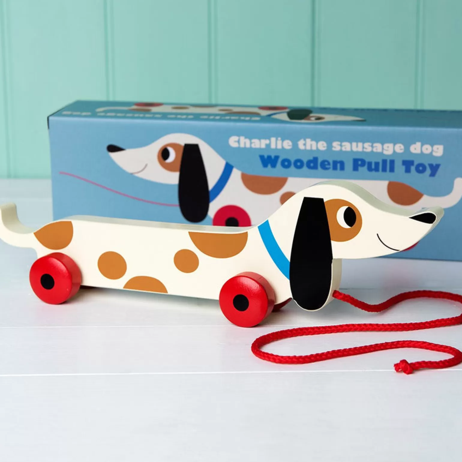 Outlet Rex London - Charlie Sausage Dog Pull Along Wooden Toys