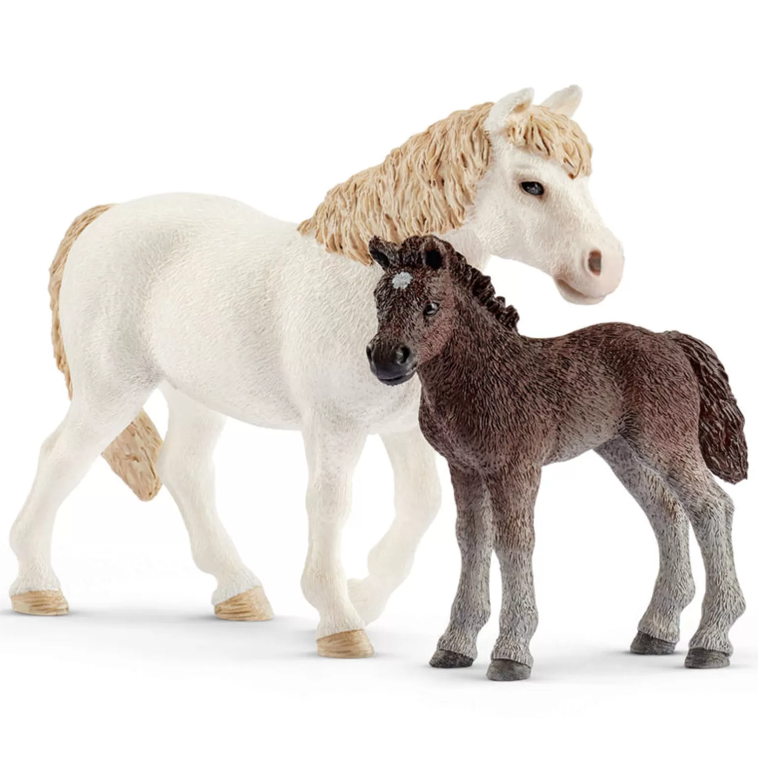 Hot - Pony Mare And Foal Animals + Figurines