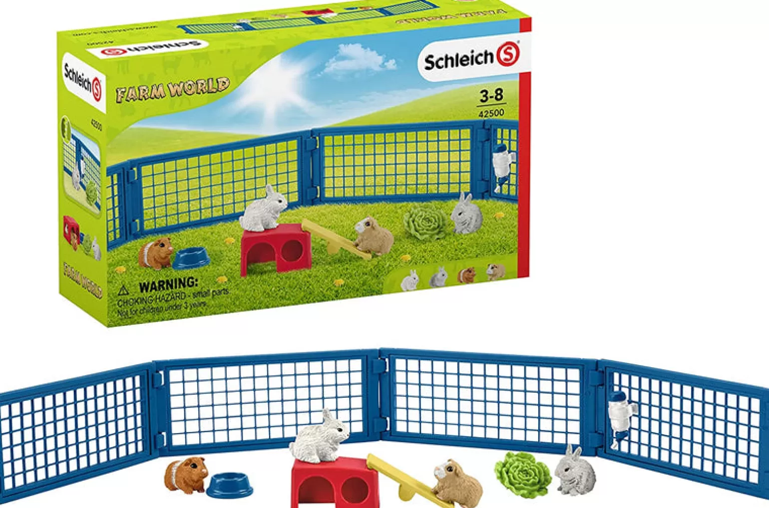 New - Rabbit And Guinea Pig Hutch Animals + Figurines