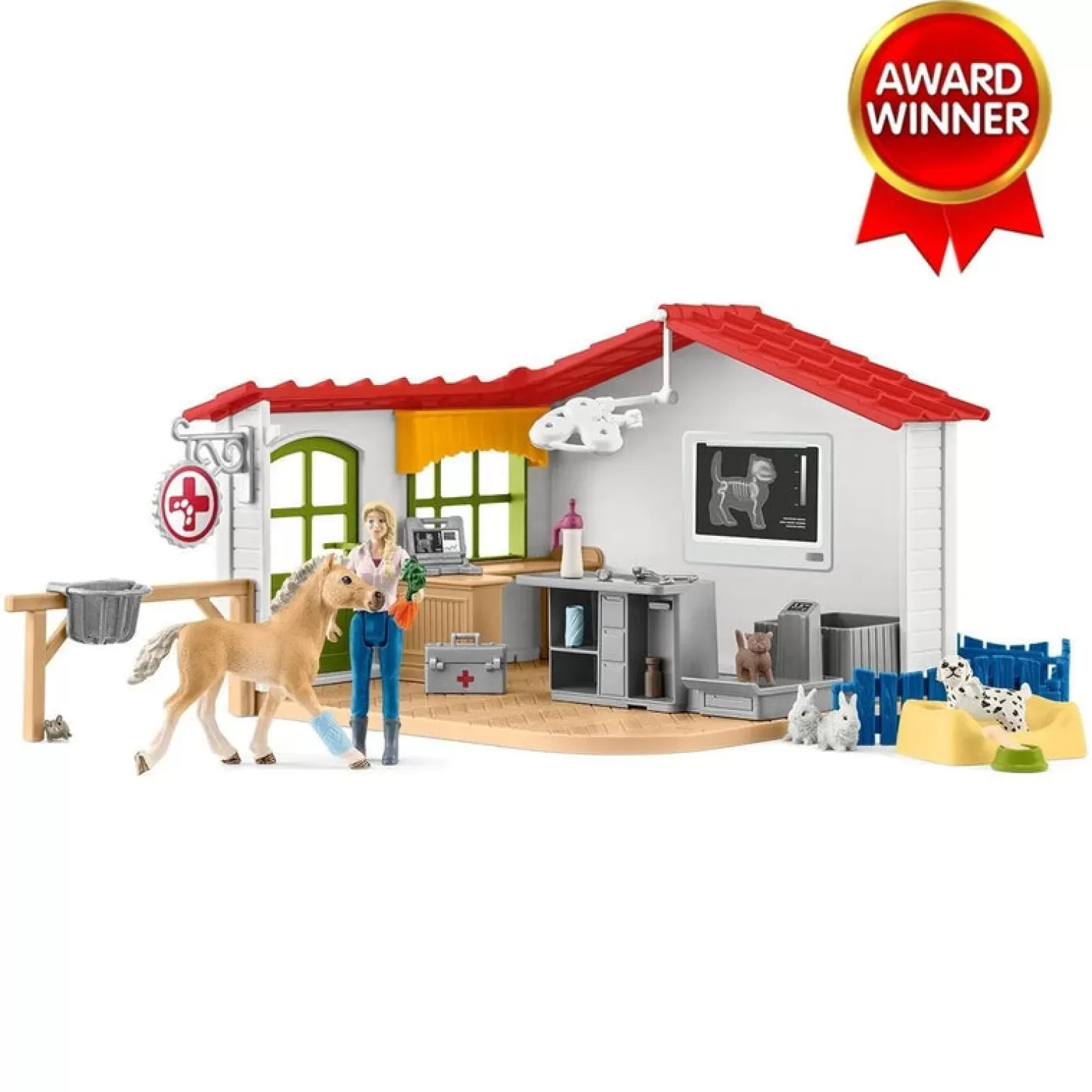 New - Veterinarian Practise With Pets Animals + Figurines