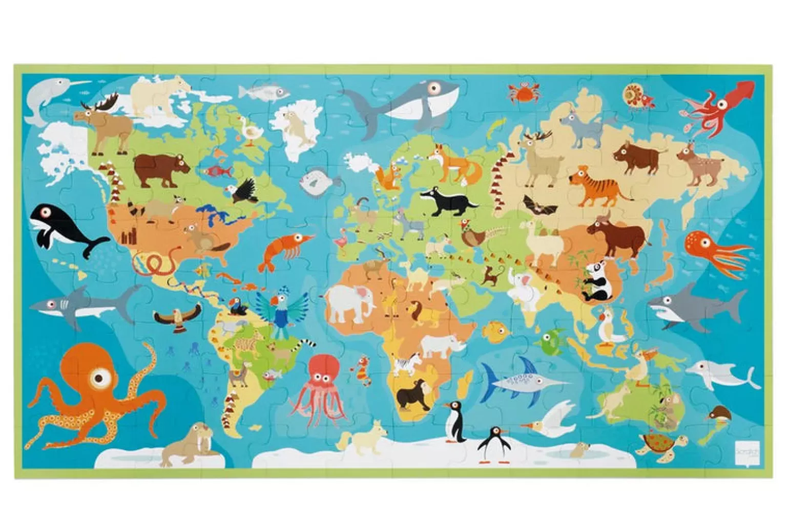 Scratch Europe 100 Piece World Animal Puzzle