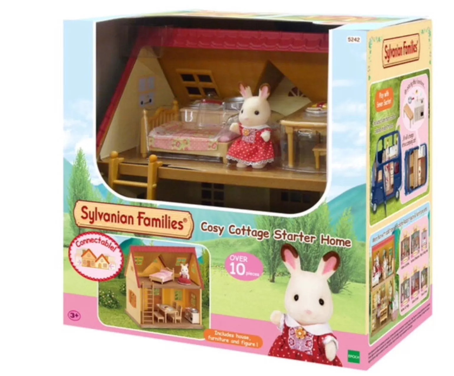 Best Sale Dollhouse, Red Roof Cosy Cottage Starter Home Animals + Figurines