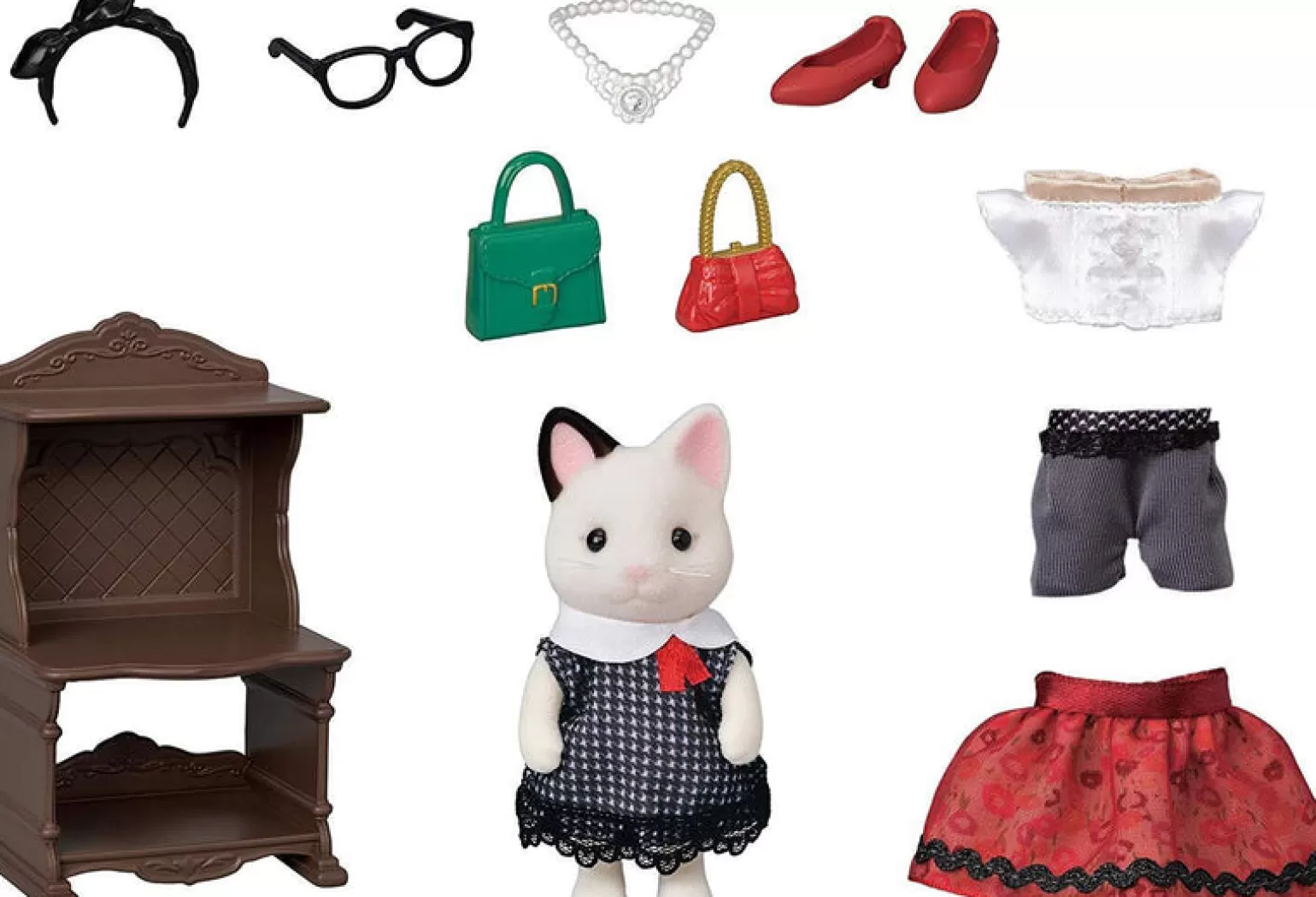 Shop Fashion Play Set, Tuxedo Cat Animals + Figurines