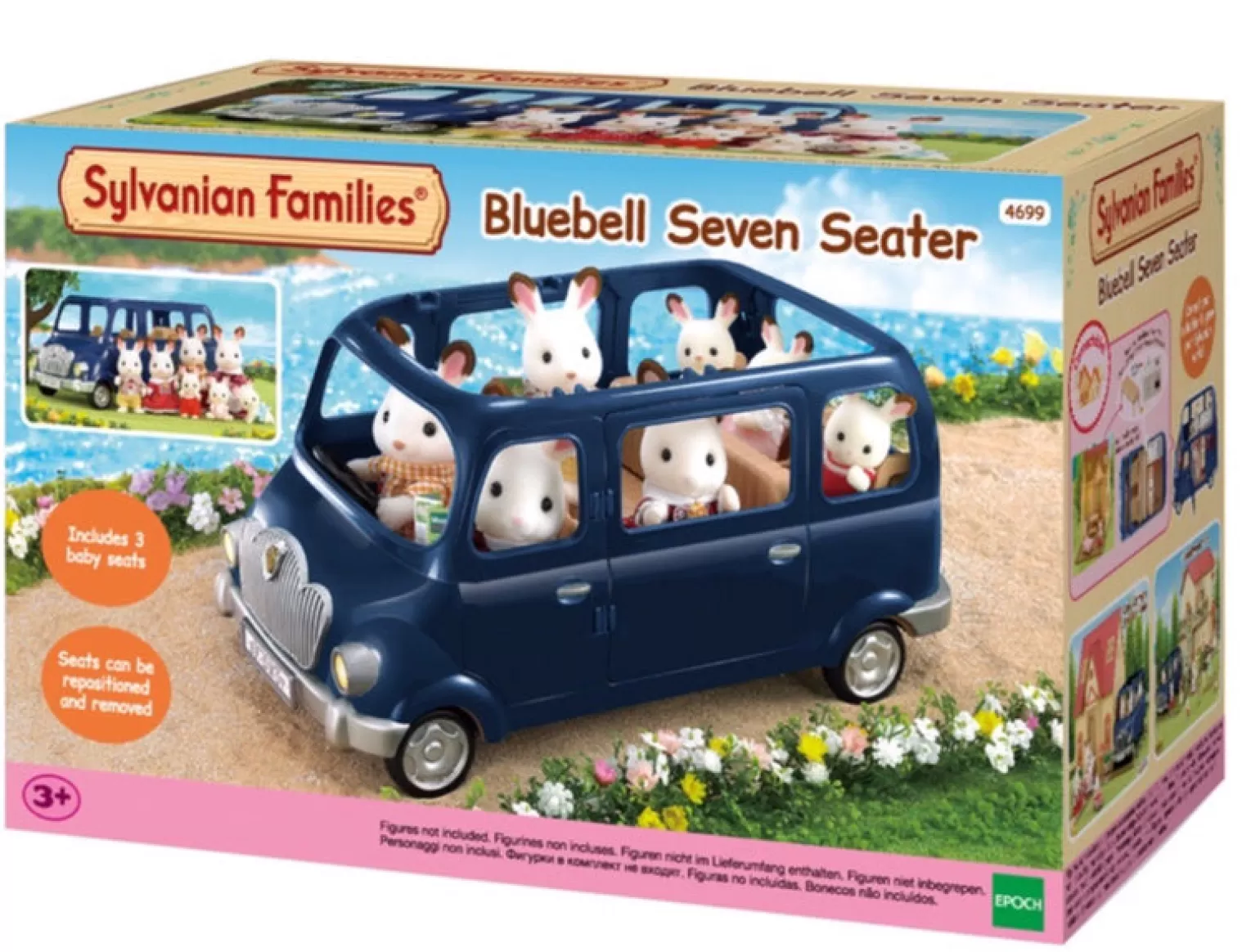 Discount Sylvanian Vehicle Bluebell Seven Seater In Navy Animals + Figurines