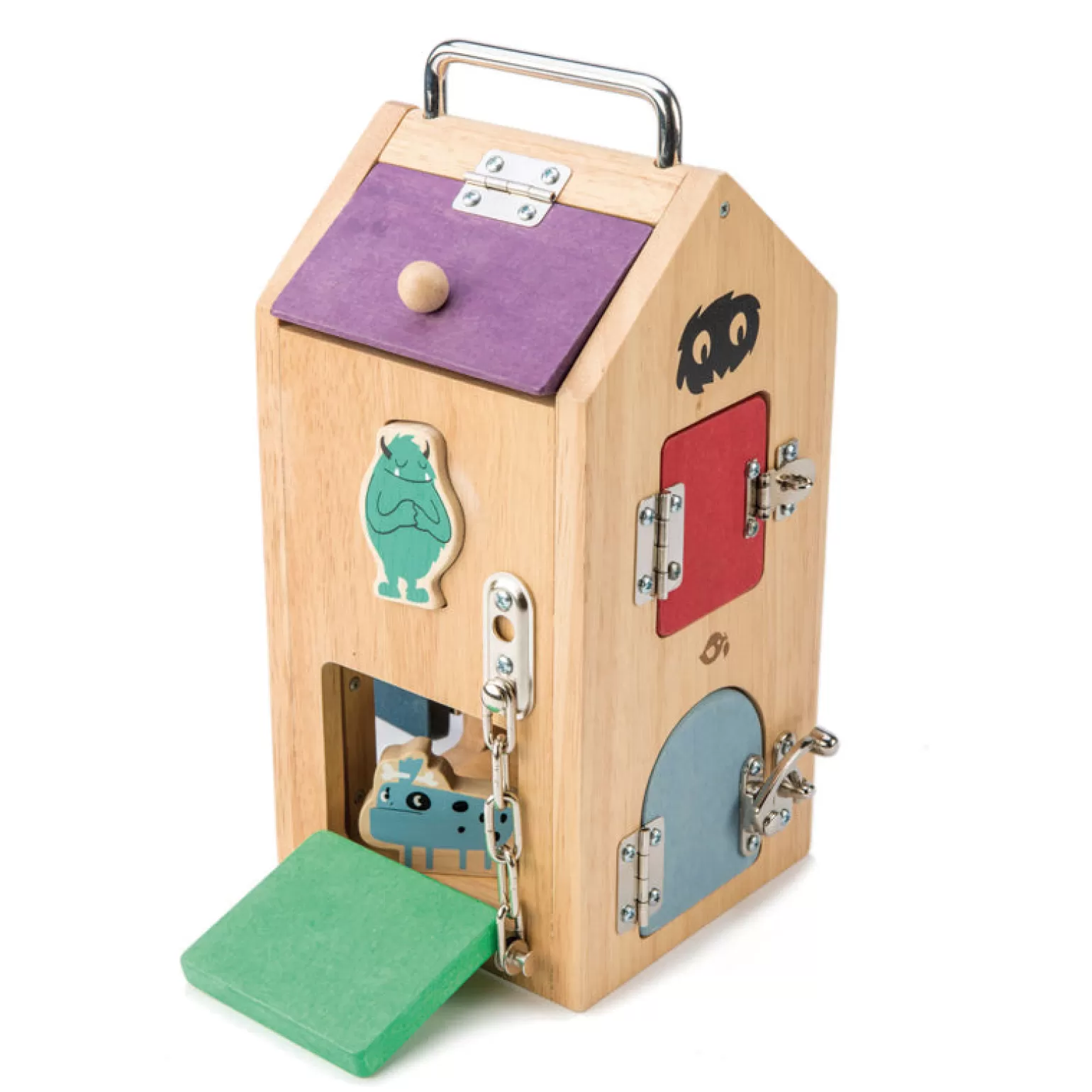 Best Tender Leaf - Lock Box And Shape Sorter, Monster Wooden Toys