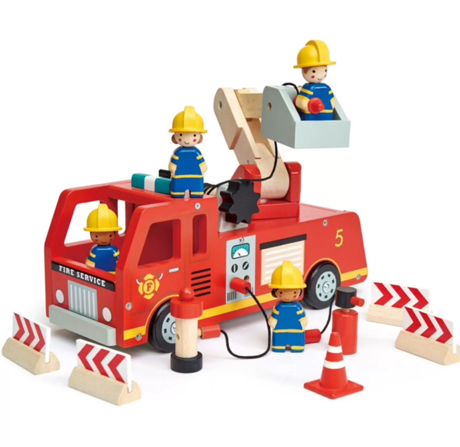 Store Tender Leaf - Wooden Fire Engine Set Wooden Toys