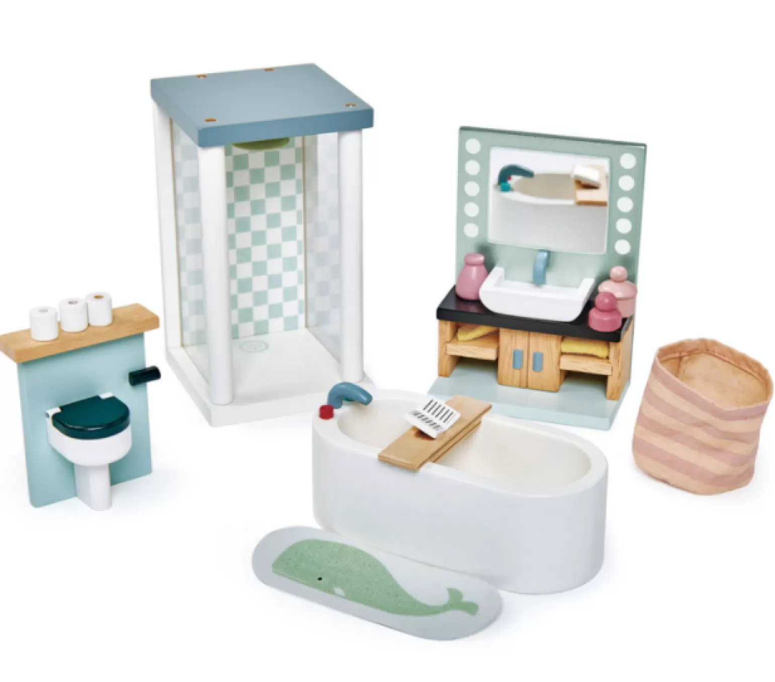 Clearance - Bathroom Furniture Set Dolls + Accessories