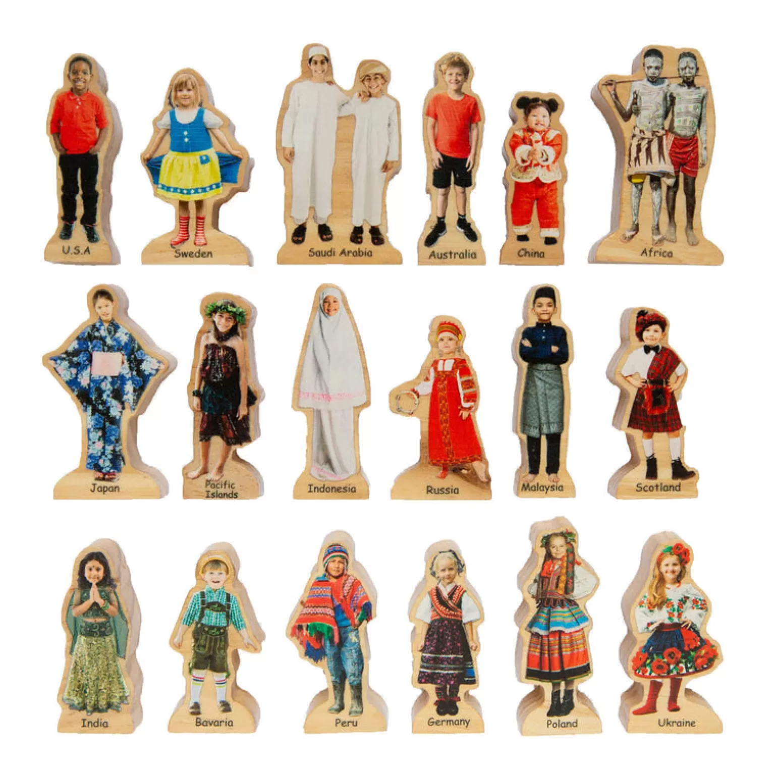 Hot People Around The World Wooden Toys