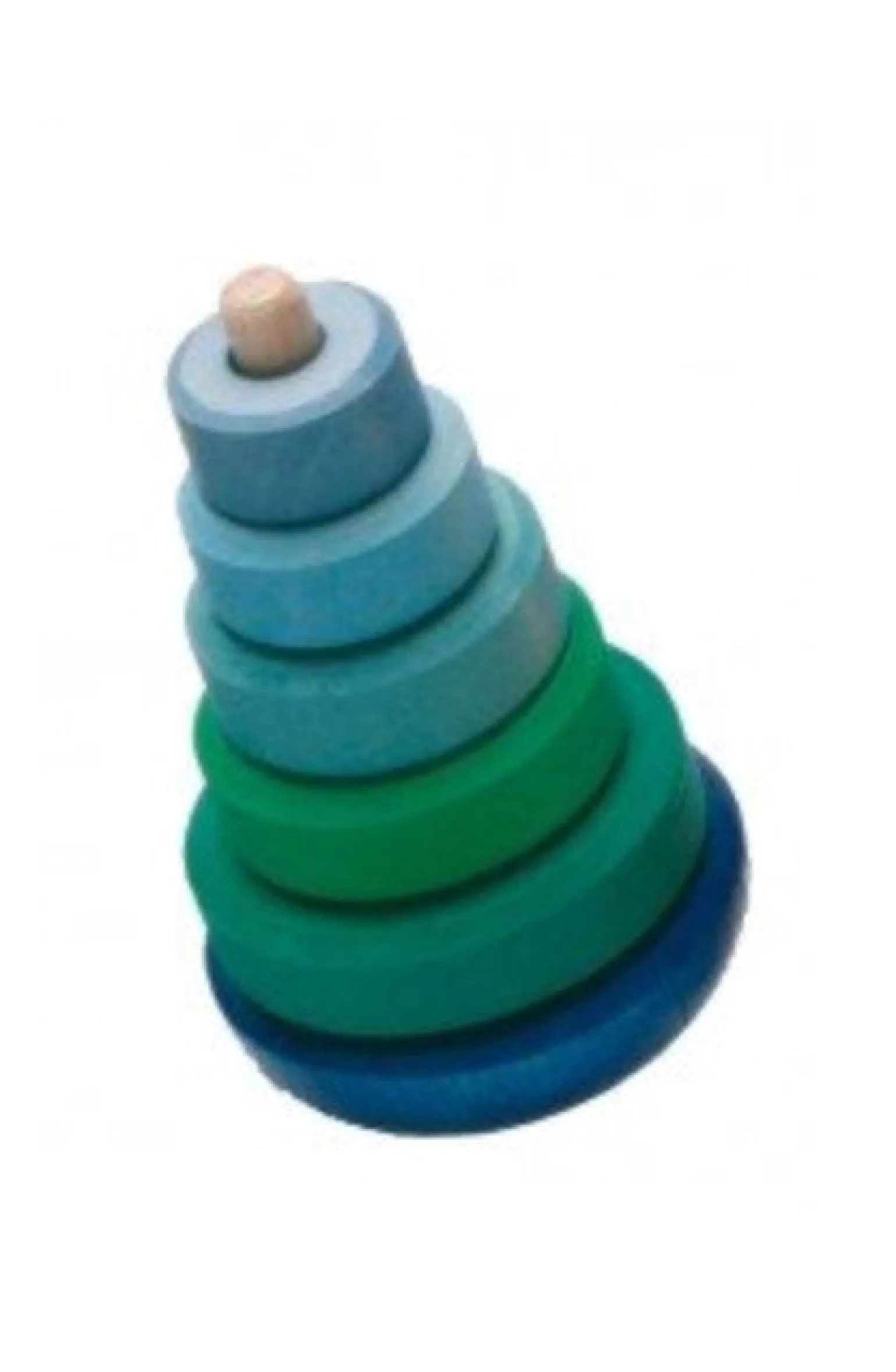 Hot Wobbly Conical Tower Blue In Blue Wooden Toys