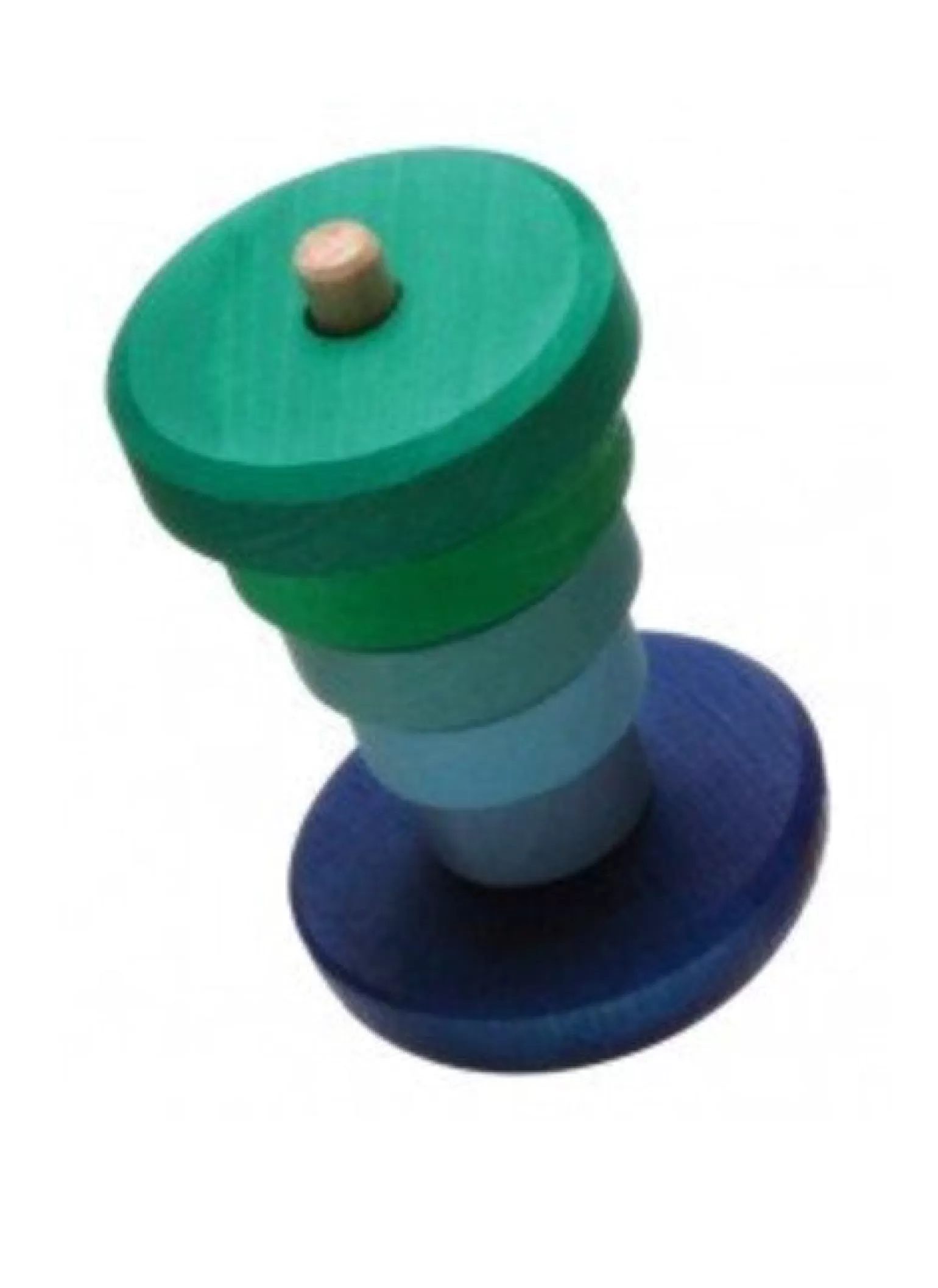 Hot Wobbly Conical Tower Blue In Blue Wooden Toys